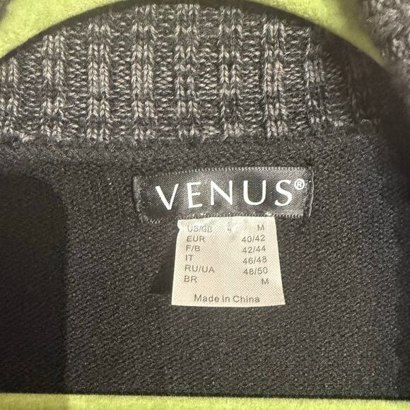 Venus Black Open Front Buckle Cardigan Sz M - Picture 5 of 13